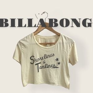 BILLABONG || Light Yellow Cropped Graphic T